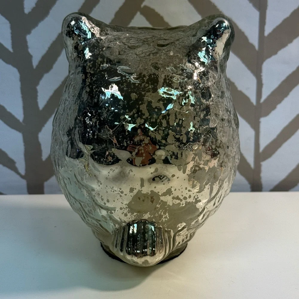West Elm Cute Mercury Glass Style Owl